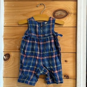 Baby Gap Vintage Cotton Plaid Romper Blue and Pink